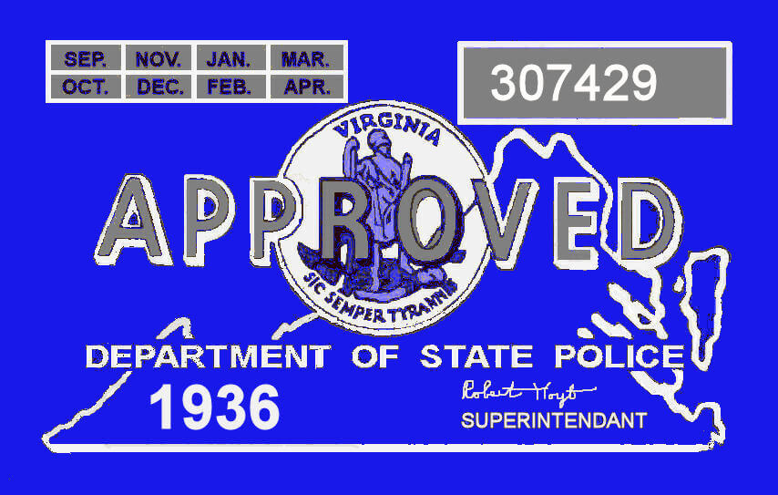 (image for) 1936 Virginia inspection sticker